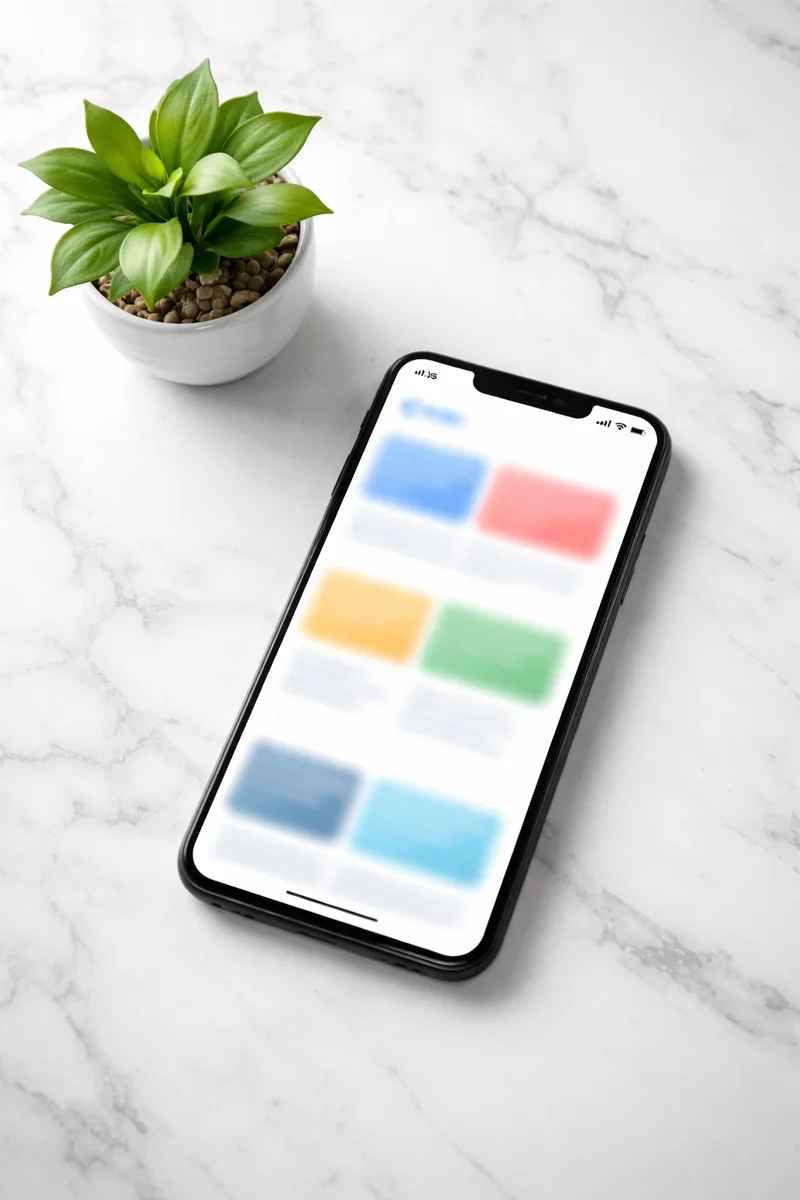 Mobile-first website design displayed on smartphone